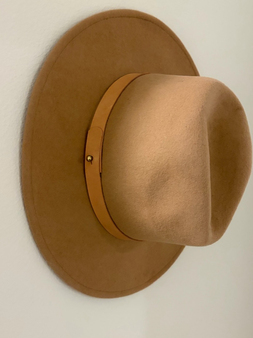 Lack of color Classic Wide-Brim Felt Fedora - Camel